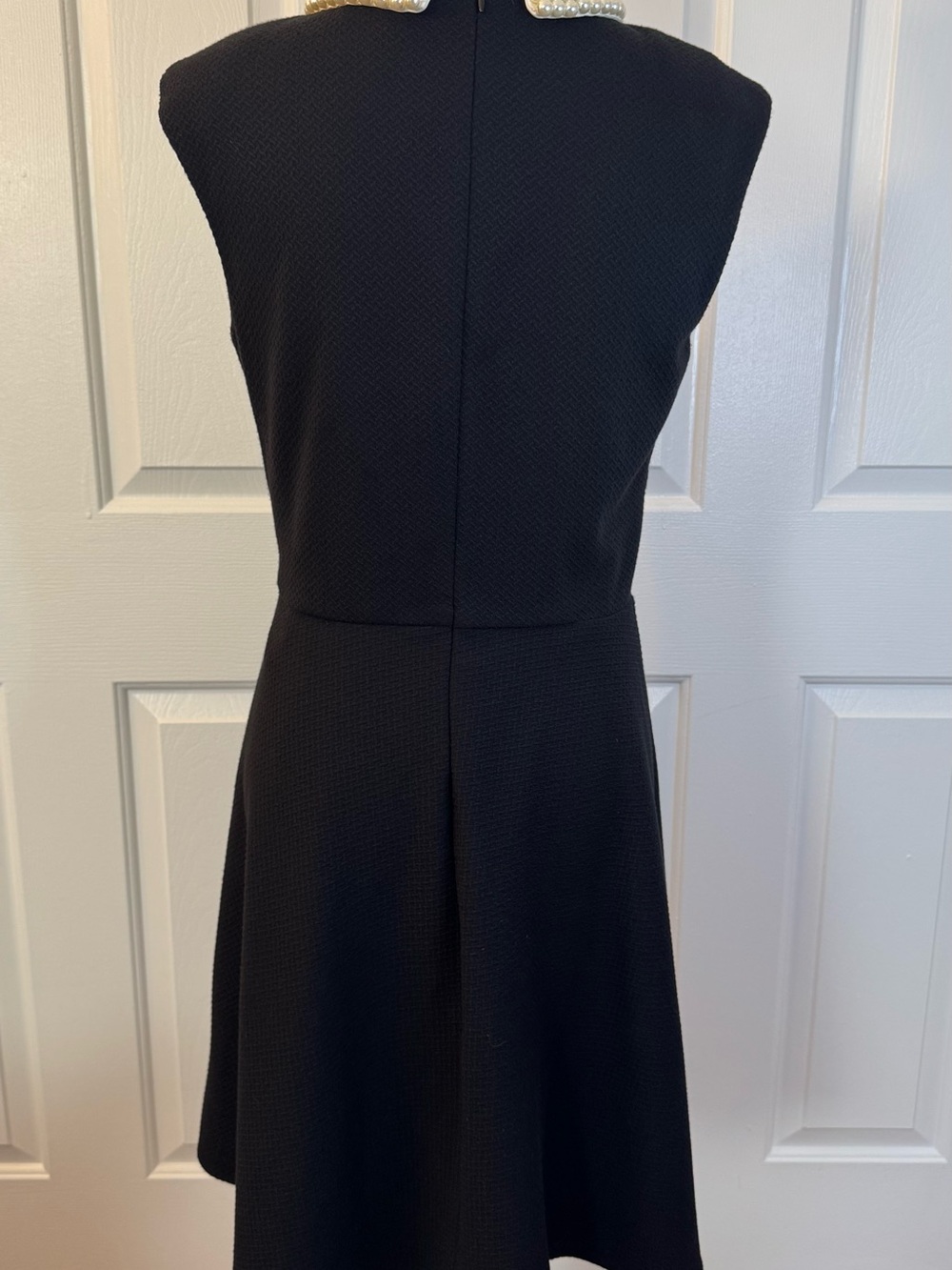 Betsey Johnson Black Fit-and-Flare Dress with Faux Pearl Collar - Picture 6 of 8